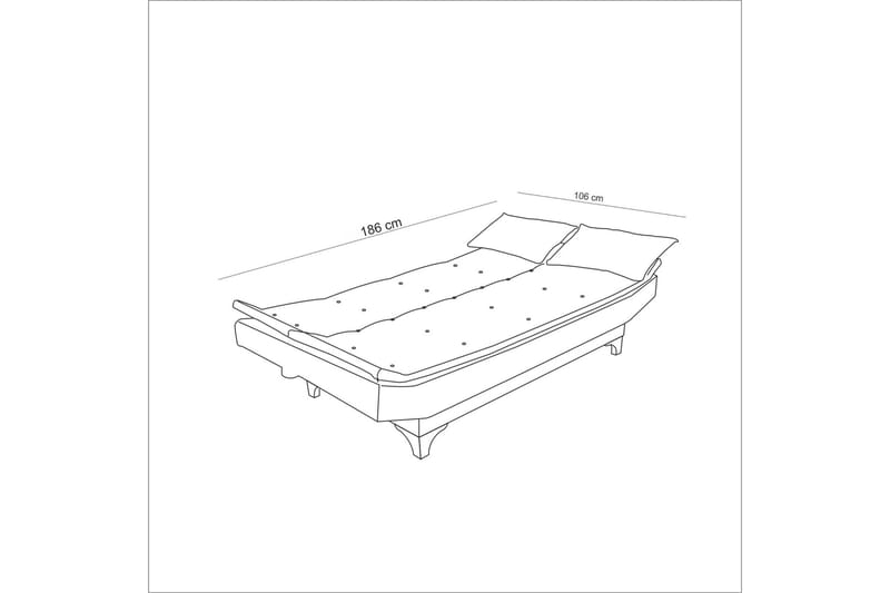 Hunterville Sovesofa 3-seters 106x187 - Mørkeblå - Sovesofaer - 3 seters sovesofa