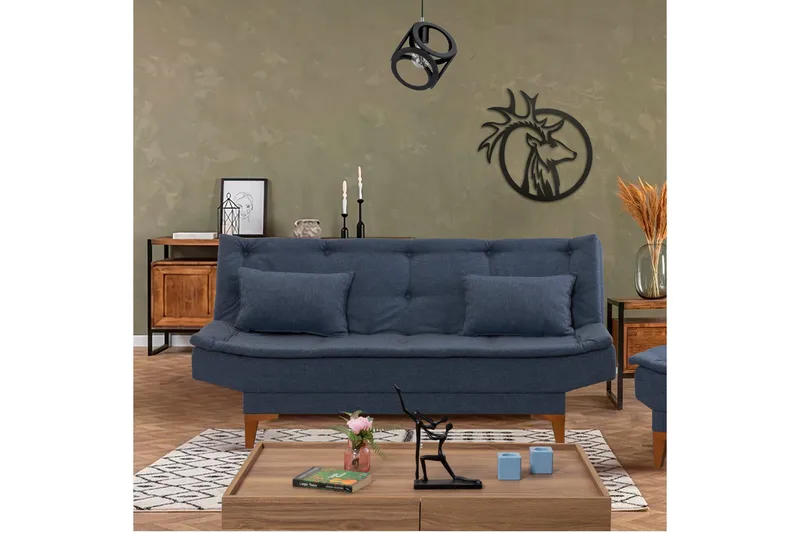 Hunterville Sovesofa 3-seters 106x187 - Mørkeblå - Møbler - Sofaer - Sovesofaer