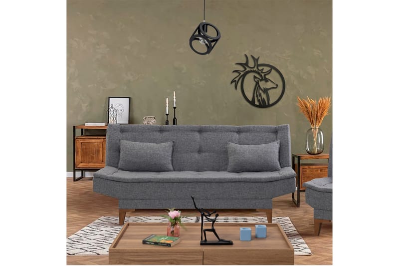 Hunterville Sovesofa 3-seters 106x188 - Mørkegrå - Møbler - Sofaer - Sovesofaer