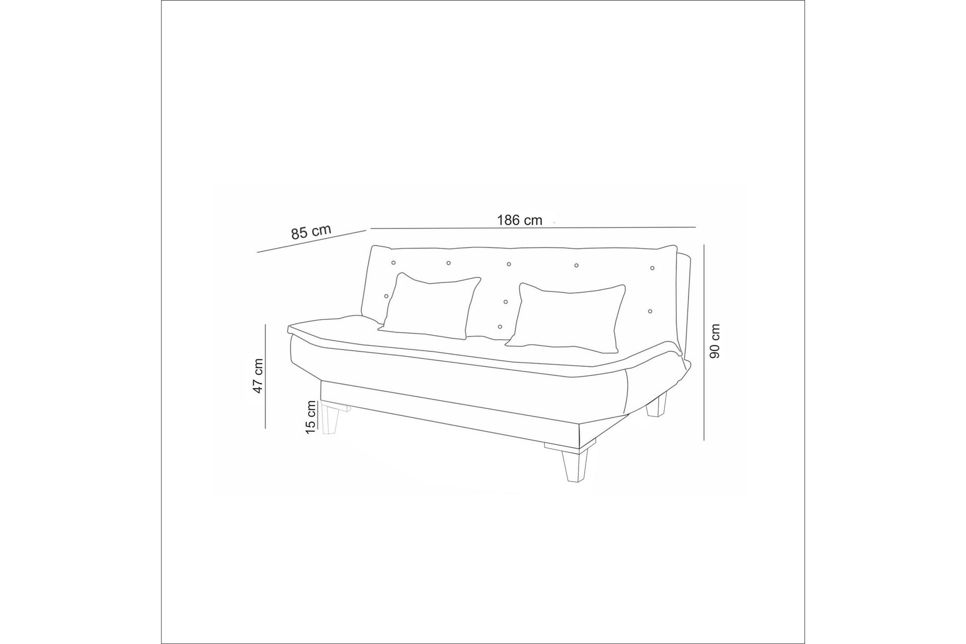 Hunterville Sovesofa 3-seters 106x192 - Antrasitt - Møbler - Sofaer - Sovesofaer