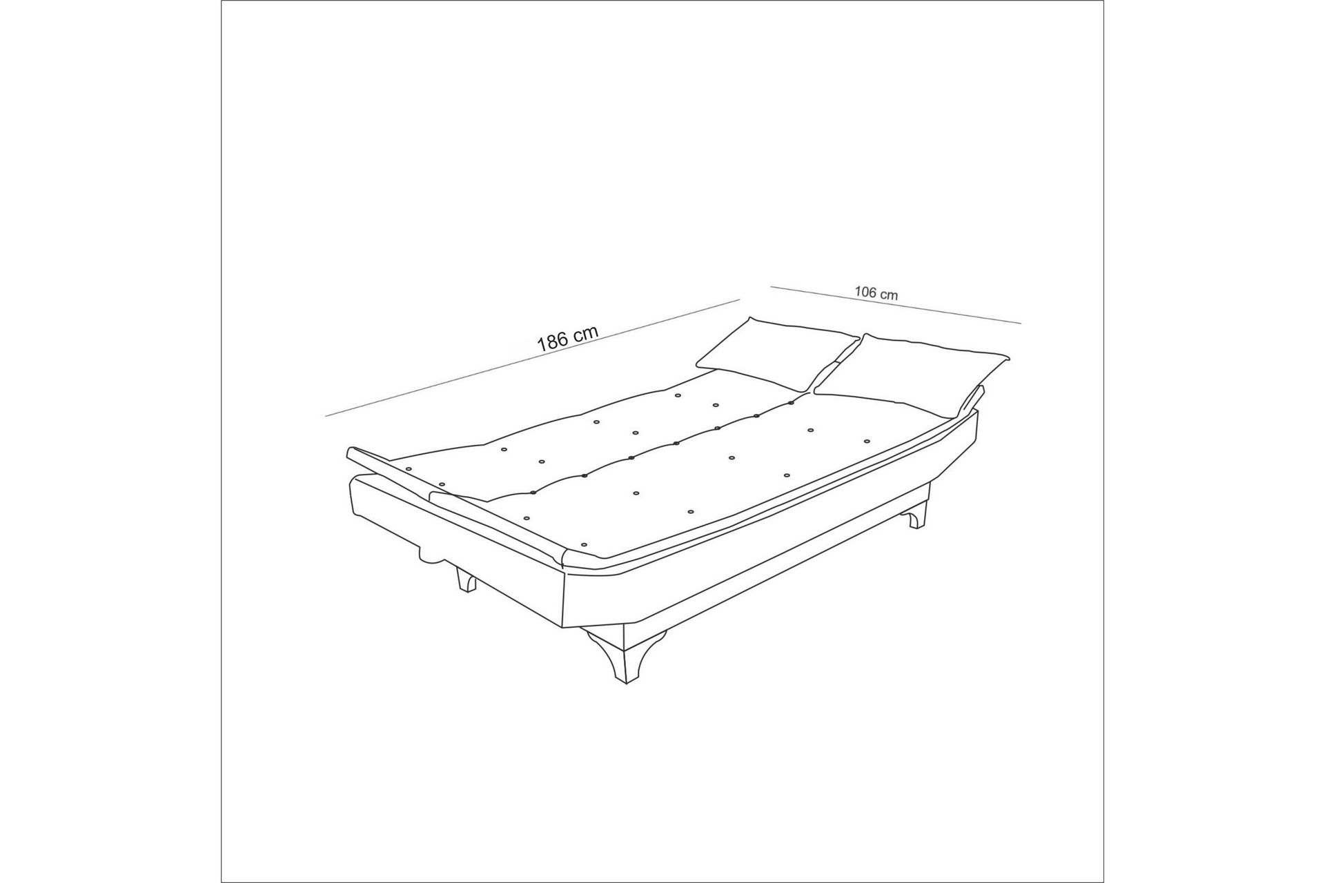 Hunterville Sovesofa 3-seters 106x192 - Antrasitt - Møbler - Sofaer - Sovesofaer