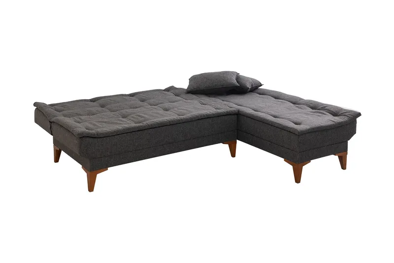 Hunterville Sovesofa m. Divan 4-seters 107x205 - Antrasitt - Møbler - Sofaer - Sovesofaer