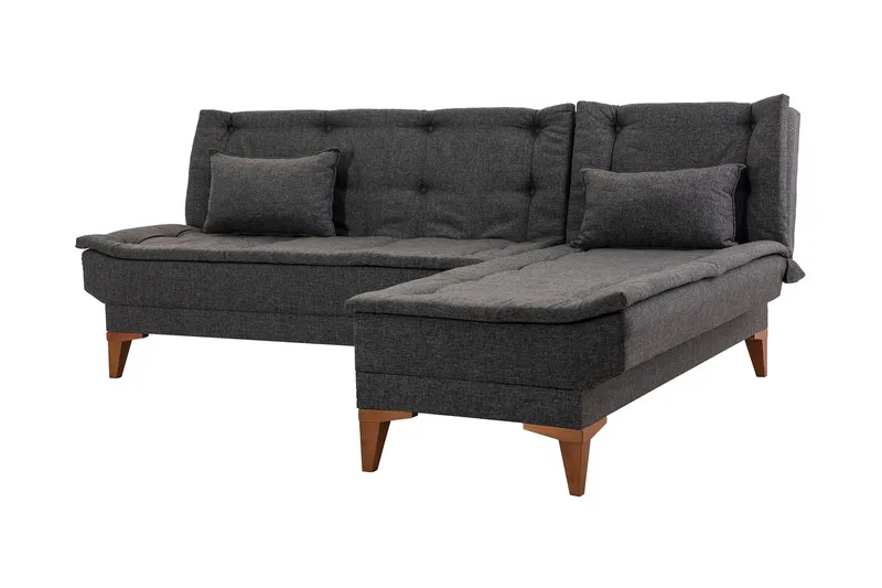 Hunterville Sovesofa m. Divan 4-seters 107x205 - Antrasitt - Møbler - Sofaer - Sovesofaer