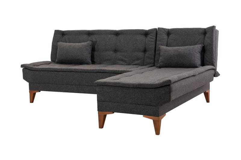 Hunterville Sovesofa m. Divan 4-seters 107x205 - Antrasitt - Møbler - Sofaer - Sovesofaer