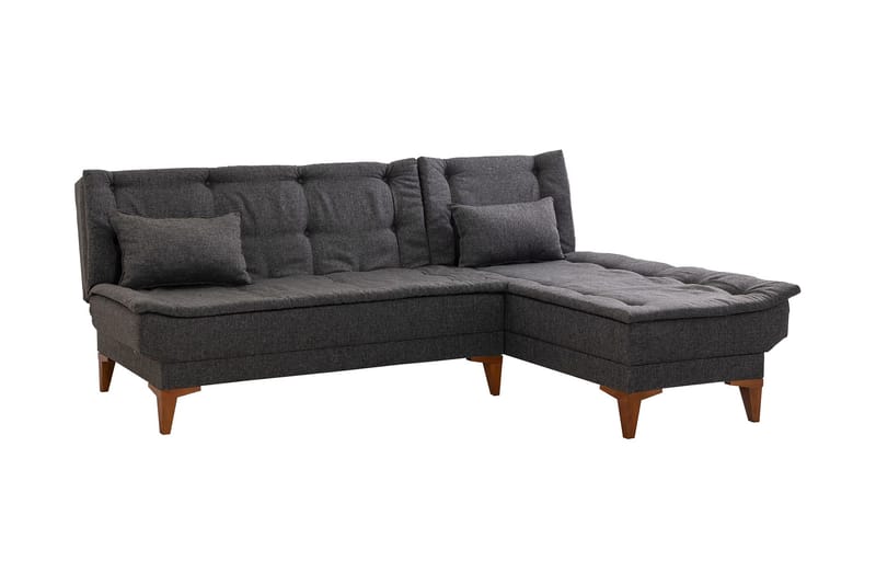 Hunterville Sovesofa m. Divan 4-seters 107x205 - Antrasitt - Møbler - Sofaer - Sovesofaer