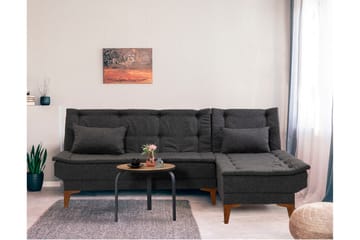 Hunterville Sovesofa m. Divan 4-seters 107x205 - Antrasitt - Møbler - Sofaer - Sovesofaer