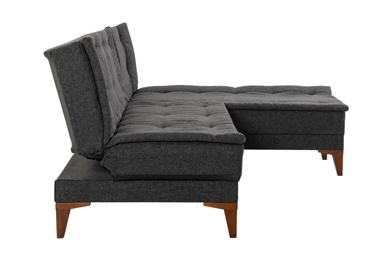 Hunterville Sovesofa m. Divan 4-seters 107x205 - Antrasitt - Møbler - Sofaer - Sovesofaer