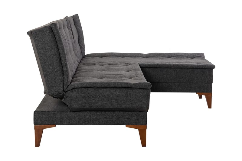 Hunterville Sovesofa m. Divan 4-seters 107x205 - Antrasitt - Møbler - Sofaer - Sovesofaer