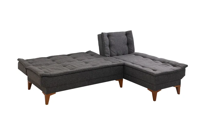 Hunterville Sovesofa m. Divan 4-seters 107x205 - Antrasitt - Møbler - Sofaer - Sovesofaer