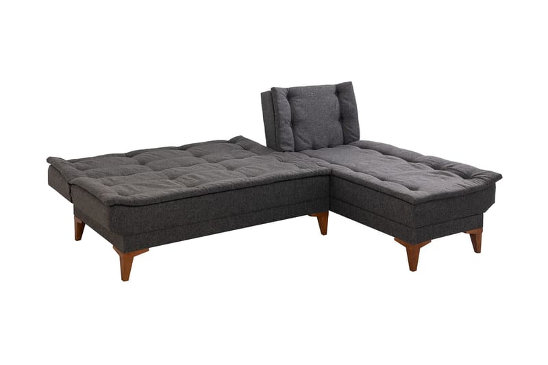 Hunterville Sovesofa m. Divan 4-seters 107x205 - Antrasitt - Møbler - Sofaer - Sovesofaer