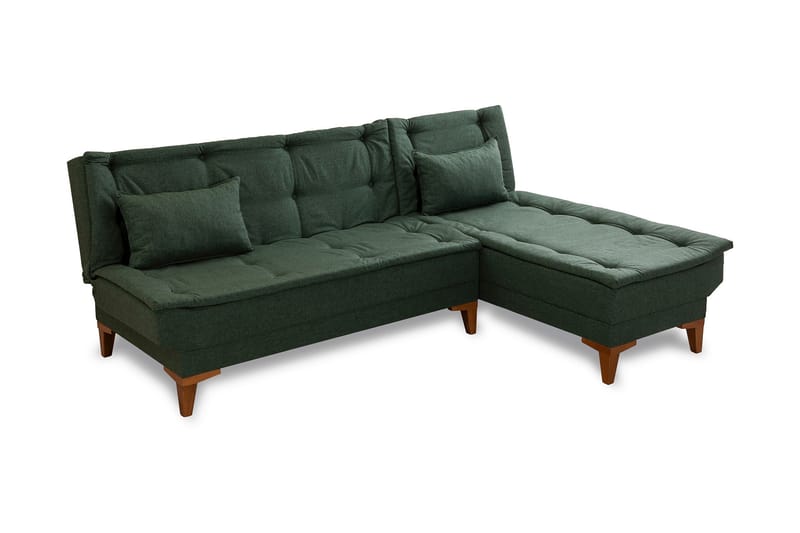 Hunterville Sovesofa m. Divan 4-seters 107x205 - Grønn - Sovesofaer - Sovesofa divan