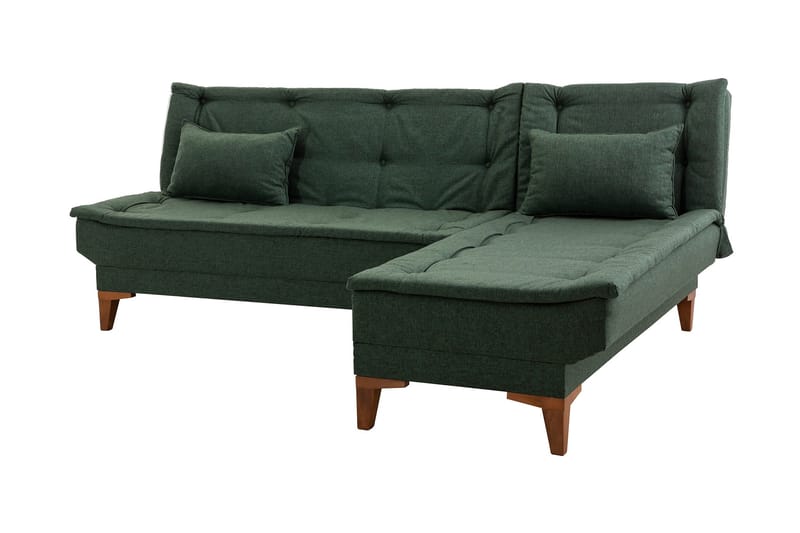 Hunterville Sovesofa m. Divan 4-seters 107x205 - Grønn - Sovesofaer - Sovesofa divan