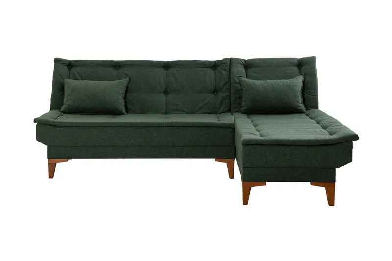 Hunterville Sovesofa m. Divan 4-seters 107x205 - Grønn - Møbler - Sofaer - Sovesofaer