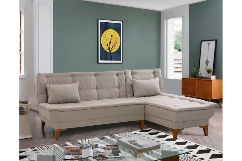 Hunterville Sovesofa m. Divan 4-seters 107x205 - Krem - Møbler - Sofaer - Sovesofaer