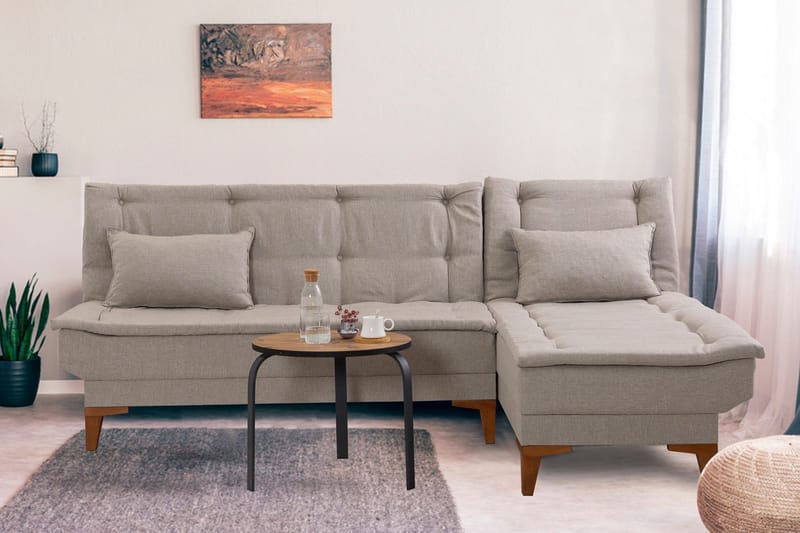Hunterville Sovesofa m. Divan 4-seters 107x205 - Krem - Møbler - Sofaer - Sovesofaer