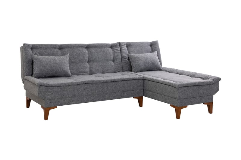 Hunterville Sovesofa m. Divan 4-seters 107x205 - Mørkegrå - Møbler - Sofaer - Sovesofaer