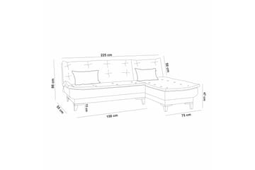 Hunterville Sovesofa m. Divan 4-seters 107x205 - Mørkegrå - Møbler - Sofaer - Sovesofaer