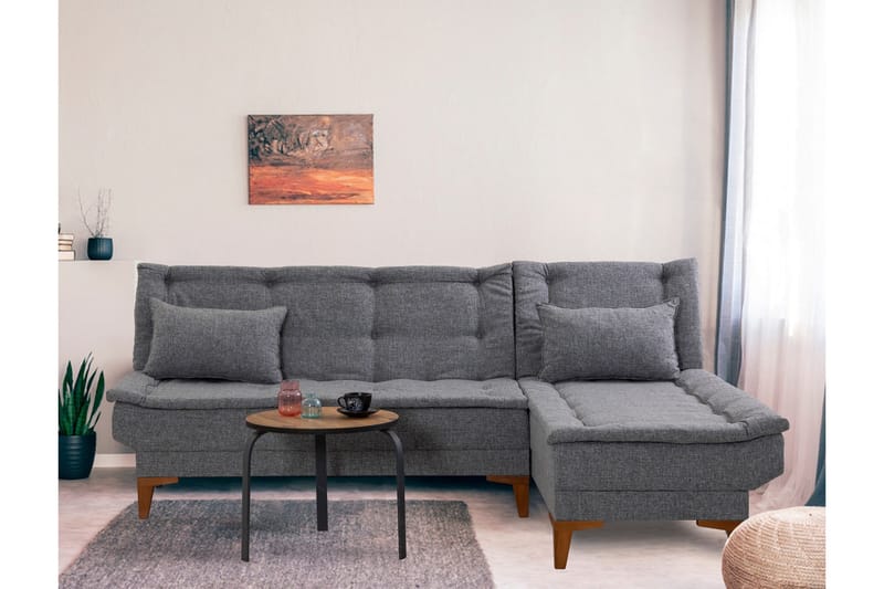 Hunterville Sovesofa m. Divan 4-seters 107x205 - Mørkegrå - Møbler - Sofaer - Sovesofaer
