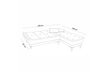 Hunterville Sovesofa m. Divan 4-seters 107x205 - Mørkegrå - Møbler - Sofaer - Sovesofaer