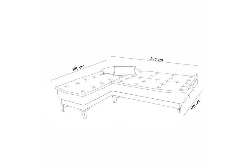 Hunterville Sovesofa med Sjeselong 4-seter - Beige - Møbler - Sofaer - Sovesofaer