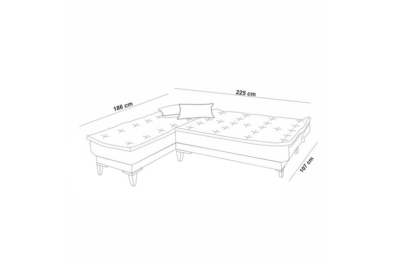 Hunterville Sovesofa med Sjeselong 4-seter - Grønn - Møbler - Sofaer - Sovesofaer