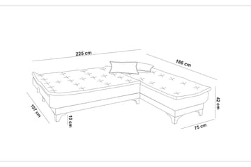 Hunterville Sovesofa med Sjeselong 4-seter - Marineblå - Møbler - Sofaer - Sovesofaer