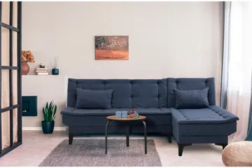 Hunterville Sovesofa med Sjeselong 4-seter - Marineblå - Møbler - Sofaer - Sovesofaer
