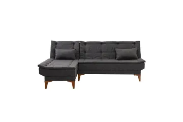 Hunterville Venstre L-formet Sovesofa 107x225 cm i Stoff - Antrasitt - Møbler - Sofaer - Sovesofaer