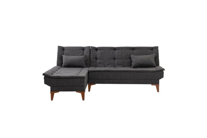 Hunterville Venstre L-formet Sovesofa 107x225 cm i Stoff - Antrasitt - Møbler - Sofaer - Sovesofaer