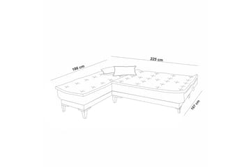 Hunterville Venstre L-formet Sovesofa 107x225 cm i Stoff - Antrasitt - Møbler - Sofaer - Sovesofaer