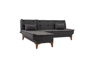 Hunterville Venstre L-formet Sovesofa 107x225 cm i Stoff - Antrasitt - Møbler - Sofaer - Sovesofaer