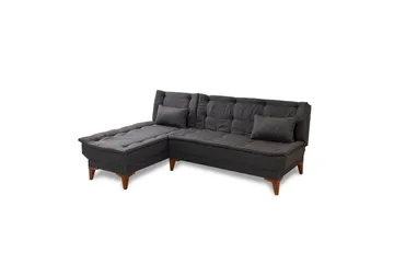 Hunterville Venstre L-formet Sovesofa 107x225 cm i Stoff - Antrasitt - Møbler - Sofaer - Sovesofaer