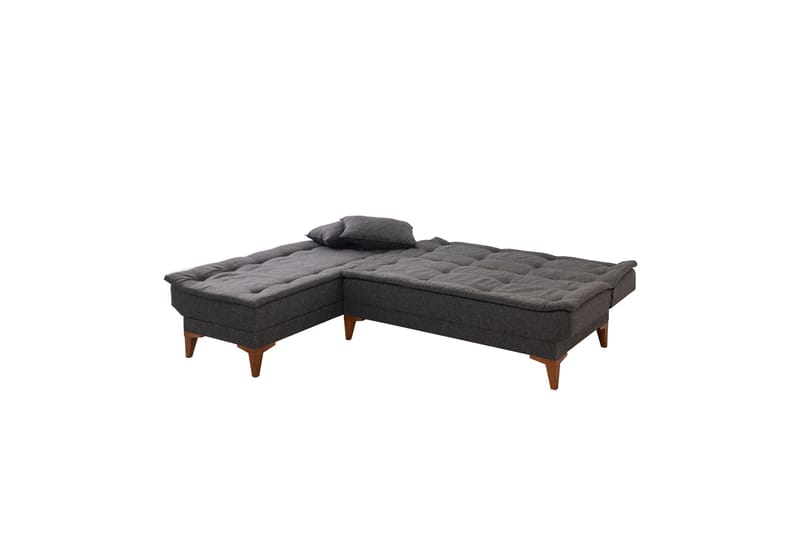 Hunterville Venstre L-formet Sovesofa 107x225 cm i Stoff - Antrasitt - Møbler - Sofaer - Sovesofaer