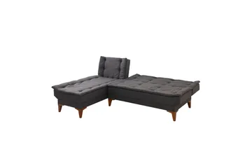 Hunterville Venstre L-formet Sovesofa 107x225 cm i Stoff - Antrasitt - Møbler - Sofaer - Sovesofaer