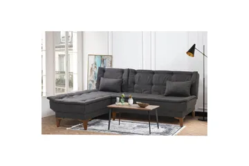 Hunterville Venstre L-formet Sovesofa 107x225 cm i Stoff - Antrasitt - Møbler - Sofaer - Sovesofaer