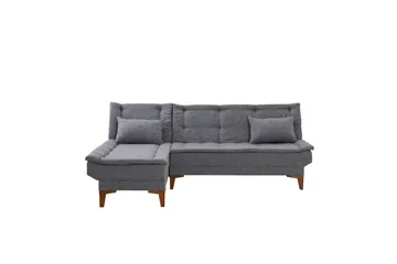 Hunterville Venstre L-formet Sovesofa 107x225 cm i Stoff - Grå - Møbler - Sofaer - Sovesofaer