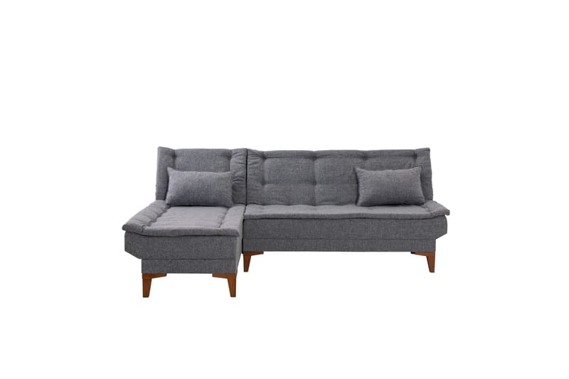Hunterville Venstre L-formet Sovesofa 107x225 cm i Stoff - Grå - Møbler - Sofaer - Sovesofaer