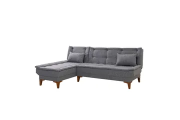 Hunterville Venstre L-formet Sovesofa 107x225 cm i Stoff - Grå - Møbler - Sofaer - Sovesofaer