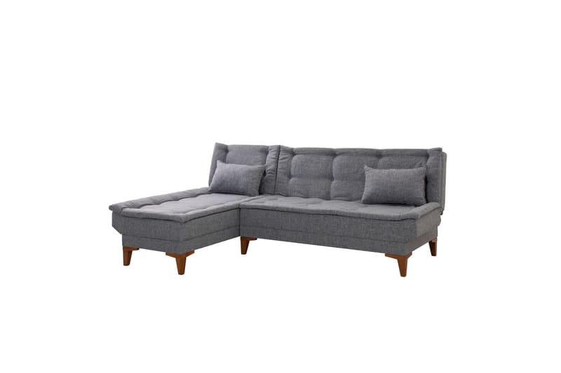 Hunterville Venstre L-formet Sovesofa 107x225 cm i Stoff - Grå - Møbler - Sofaer - Sovesofaer