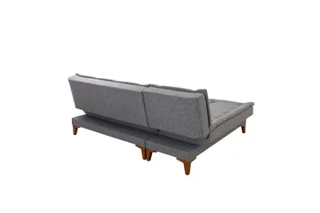 Hunterville Venstre L-formet Sovesofa 107x225 cm i Stoff - Grå - Møbler - Sofaer - Sovesofaer