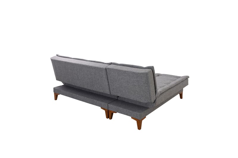 Hunterville Venstre L-formet Sovesofa 107x225 cm i Stoff - Grå - Møbler - Sofaer - Sovesofaer