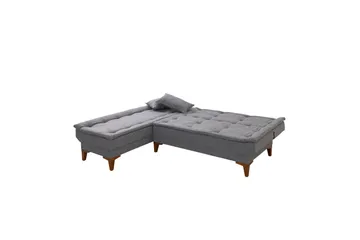 Hunterville Venstre L-formet Sovesofa 107x225 cm i Stoff - Grå - Møbler - Sofaer - Sovesofaer