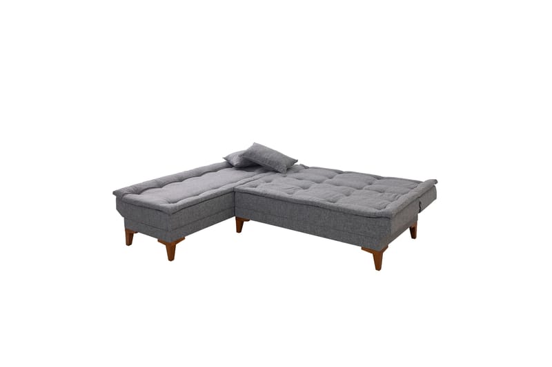 Hunterville Venstre L-formet Sovesofa 107x225 cm i Stoff - Grå - Møbler - Sofaer - Sovesofaer