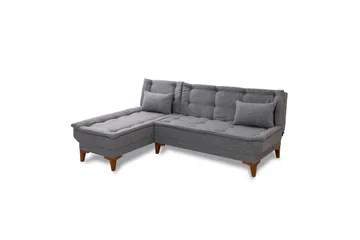 Hunterville Venstre L-formet Sovesofa 107x225 cm i Stoff - Grå - Møbler - Sofaer - Sovesofaer