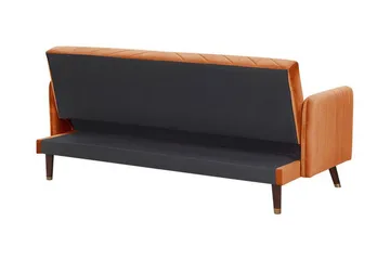 Induja 3-seters Sovesofa - Fløyel/Oransje - Møbler - Sofaer - Sovesofaer