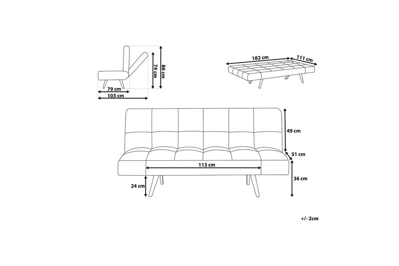 Ingaro Sovesofa 182 cm - Flerfarget - Sovesofaer