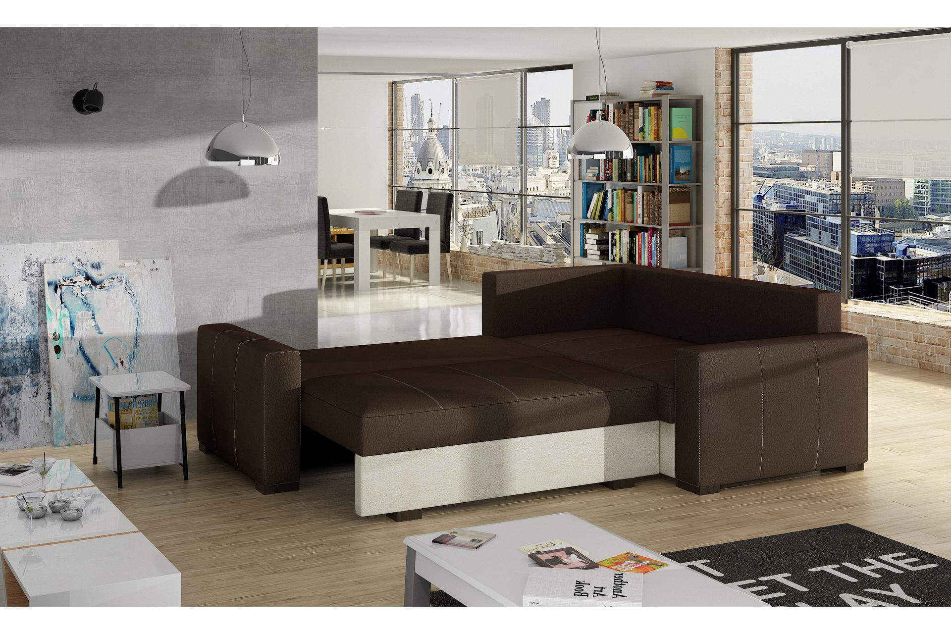 Irfan Hjørnesovesofa med Divan - Grå/Svart - Møbler - Sofaer - Sovesofaer