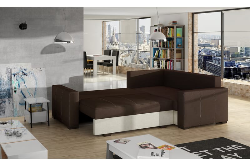 Irfan Hjørnesovesofa med Divan - Grå/Svart - Møbler - Sofaer - Sovesofaer