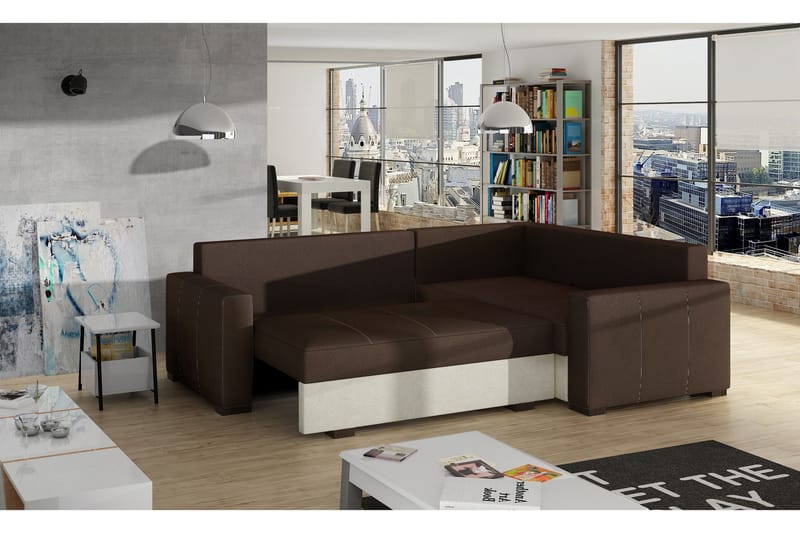 Irfan Hjørnesovesofa med Divan - Grå/Svart - Møbler - Sofaer - Sovesofaer