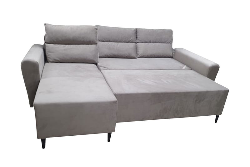 Iriyama 3-seters Sovesofa med Divan Venstre - Fløyel/Brun - Møbler - Sofaer - Sovesofaer